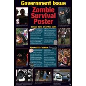  Zombie Survival Guide College Horror Humour Text Poster 24 