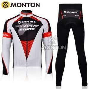   giant team black thermal fleece long sleeve cycling jersey suit c117