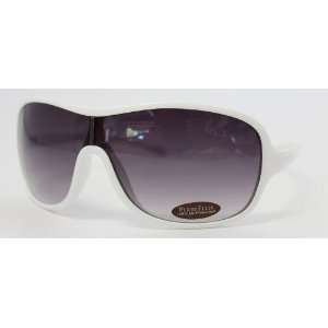 com Perry Ellis Sunglasses White Plastic Shield, Smoke Gradient Lens 