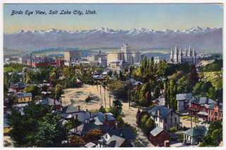 Postcard Birds Eye View of Salt Lake City, Utah  