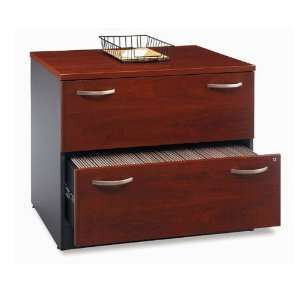   Drawer Lateral Wood File Cabinet in Natural Cherry: Office Products