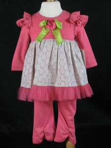 Baby Lulu 2011 Fall Pink & Silver 2pc Set Outfit 6 Mos  
