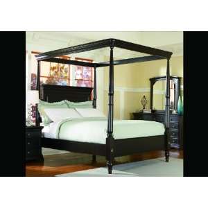   King Size Espresso Finish Wood Canopy Post Poster Bed: Home & Kitchen