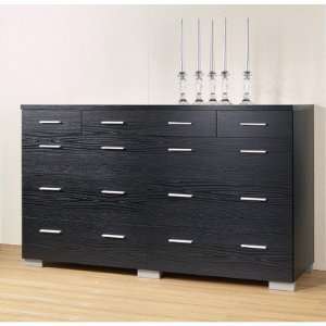  Vancouver Bedroom Double Dresser in Black Woodgrain 