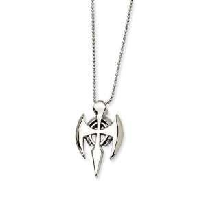    Stainless Steel Gothic Aariel Cross Pendant Necklace: Jewelry
