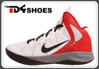 Nike Zoom HyperenForcer PE White Grey Red 2012 Mens Basketball Shoes 