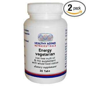 Nutraceuticals Energy Vegetarian Iron Free Multi Vit & Min Supplement 