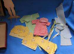 VTG 1930 DIE CUT JOINTED DAINTY DOT PAPER DOLL W ORIGINAL DRESSES TO 
