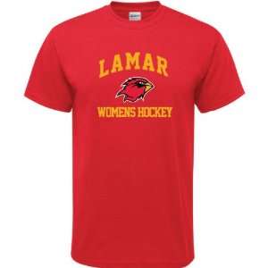  Lamar Cardinals Red Womens Hockey Arch T Shirt: Sports 