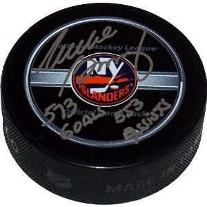  Mike Bossy New York Islanders Autographed Hockey Puck with 