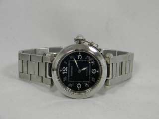 Cartier Pasha Black Dial Steel Watch Ref 2324~Beautiful  