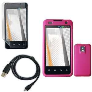 iNcido Brand LG G2x/Optimus 2x Combo Rubber Rose Pink Protective Case 