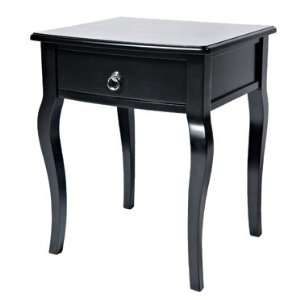  Country French Black 1 Drawer Accent Table