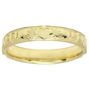   Yellow Gold Irish Celtic Claddagh Wedding Ring Band (Size 4) Jewelry
