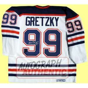  Autographed Wayne Gretzky White Edmonton Oilers Jersey 