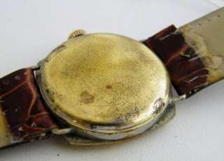 Vintage World War I WW1 Trench Watch Brass Case Wire Lugs 7 jewels 