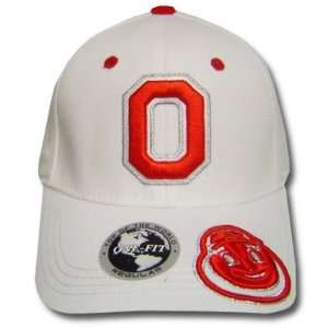   OHIO STATE BUCKEYES WHITE ACRYLIC CAP HAT FLEX FIT: Sports & Outdoors