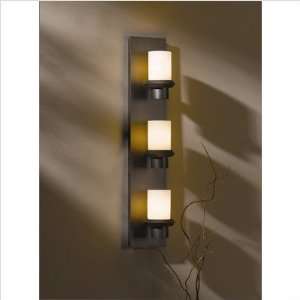   Three Light Wall Sconce Finish Mahogany, Shade Color Opal and Clear