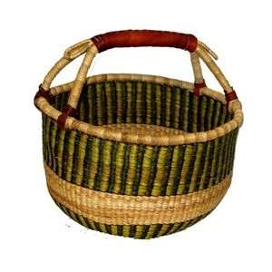  15 Inch Bolga Basket Lime and Natural 