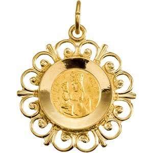  14k Yellow Gold Anne De Beaupre Pendant Medal 18.5 
