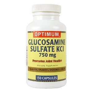  Optimum Glucosamine Sulfate KCI Capsules, 750 Mg, 150 