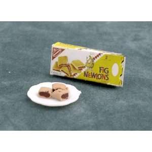   Miniature Fig Newton Box with Plate of Fig Newtons: Everything Else