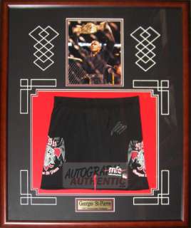 Signed Georges St Pierre GSP Fight Glove & Shorts Combo  