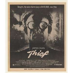  1981 James Caan Thief Movie Promo Print Ad (Movie 