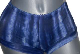   GOTTEX boy shorts bikini swimsuit tie dyed crochet blue 8 retro  