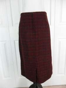 Woolrich Size 10 Plaid WOOL Pencil Career Skirt  