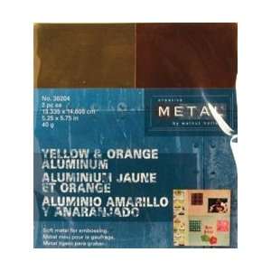   Metal Squares 40 Gauge 5.25X5.75 4/Pkg Yellow/Orange; 3 Items/Order