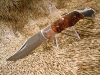 Boker Magnum Knives Lady Damascus Burl Wood Knife NR  