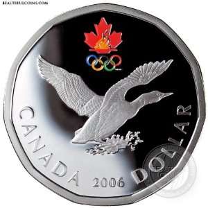 2006 Lucky Loonie Silver Dollar Coin Lucky Loon plus Official Emblem 