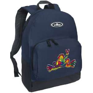  Peace Frogs Backpack Navy: Sports & Outdoors