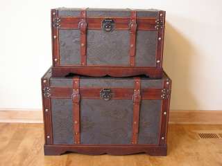 New Orleans Wood Storage Trunk Wooden Chest Set of two  