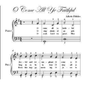   Come All Ye Faithful Easiest Piano Sheet Music: Christmas Carol: Books