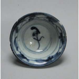  Qing Dynasty Blue and White Antique Porcelain Wine Cup 