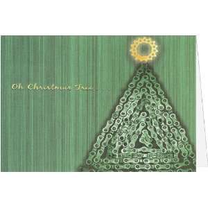  Christmas Bike Chain Tree Card with Envelope: Everything 