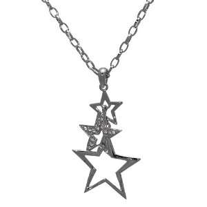  Starstruck Silver Crystal Star Necklace Jewelry