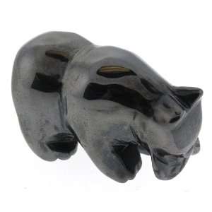  Hematite Bear with Fish Carving   1.5 x 0.8 in.