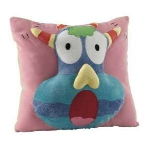  Pink Cuddly Soft Velour Surprised Stan Monster 3D Pillow with Sound