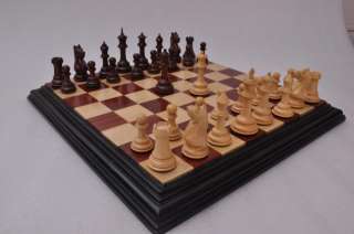 Triple Weighted Staunton Chess Set Pieces Bud Rose Wood  