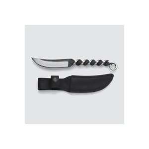   Fixed Blade Knife w/ Twisted Stainless Steel Handle: Sports & Outdoors