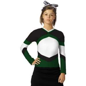   Cheerleaders Uniform Shells DG/BK/WH   DK GREEN/BLACK/WHITE GIRL s   M