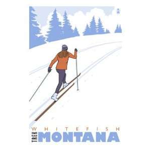  Cross Country Skier, Whitefish, Montana Giclee Poster 