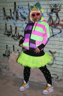 Cyber Punk Raver Rave Sheer Tutu Skirt Hyper Neon Green  