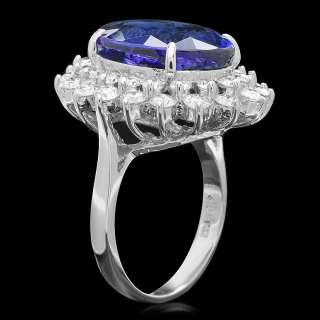 43800 CERTIFIED 14K WHITE GOLD 11.00CT TANZANITE 2.30CT DIAMOND RING 