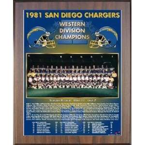 1981 AFC Champions San Diego Chargers Championship Team Photo Plaque 