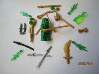 Green Ninja Ninjago w/ GOLD Sliver Weapons Lot 100% REAL LEGO NOT 