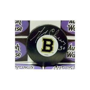 Gerry Cheevers autographed Boston Bruins Hockey Puck:  